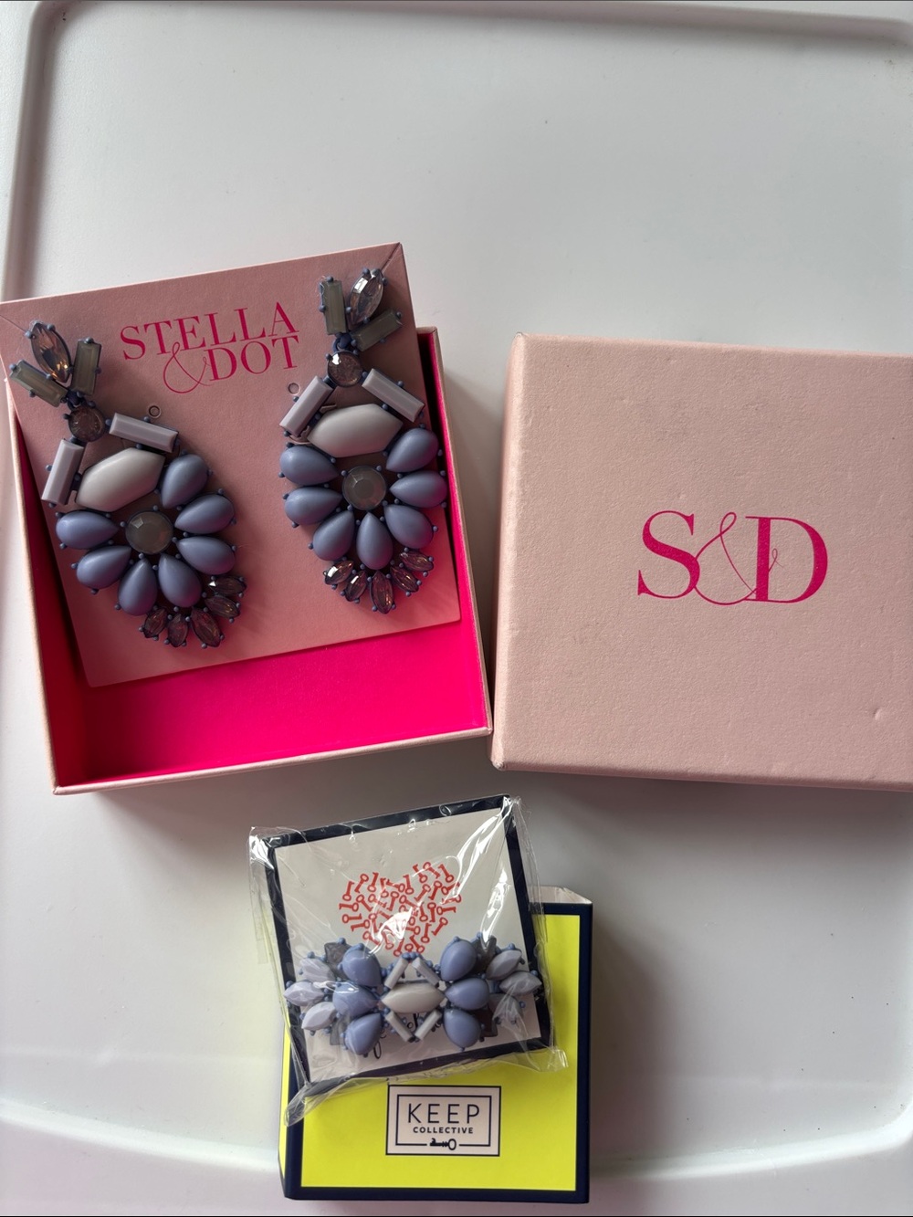 Stella & Dot Statement Earrings w/ Keep Charm